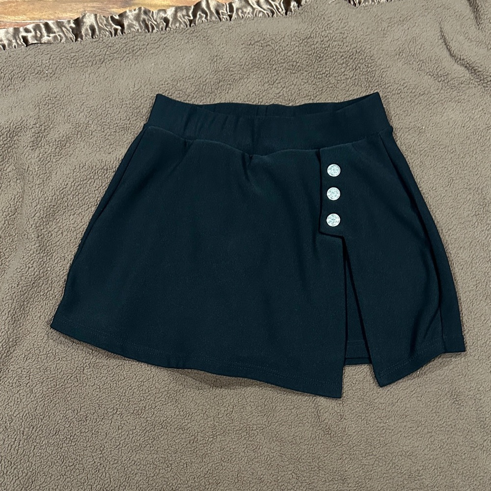 New Mix Black Skort with Button Accents